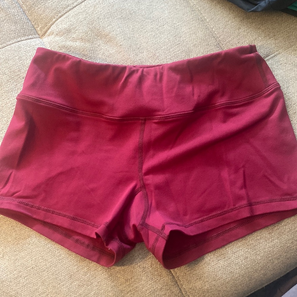 Savage Barbell Maroon Size Medium Booty Shorts